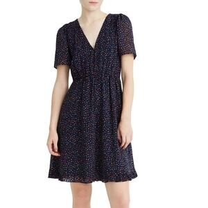 MADEWELL Sugar Dot Flutter Sleeve Dress Size 6 Blue